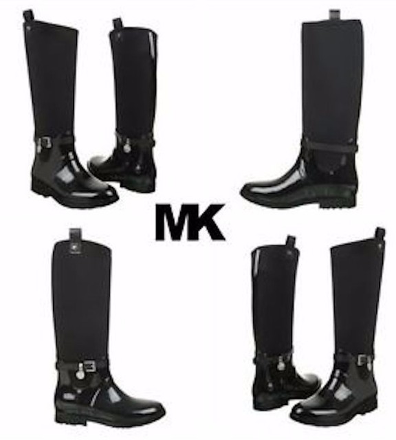 mk black rain boots