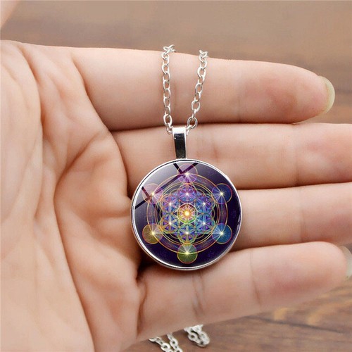 Collar De La Flor De La Vida Cubo De Metatron Hexagrama Espiritual Sagrado - Picture 3 of 12