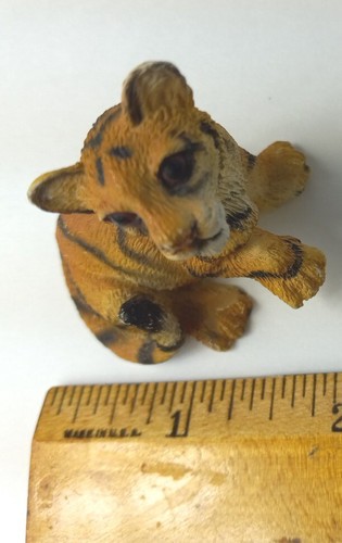 Katze Tiger Figur Jungtier handbemalt 1998 Keramik Sammlerstück 2 cm - Bild 10 von 10