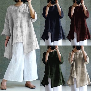 Autumn-Womens-Long-Sleeve-T-Shirt-Cotton-Linen-Ladies-Casual-Tops-Blouse-Shirts
