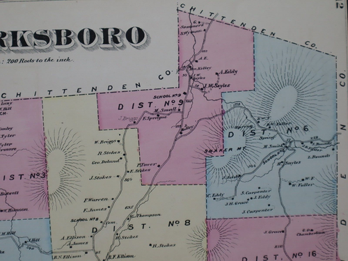 (Lg15x23) - 1871 Plat Map ~ STARKSBORO, Township, ADDISON County, VERMONT - Picture 3 of 13