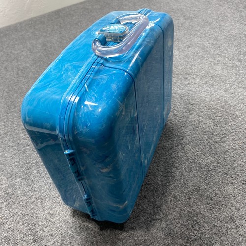 Astuccio trucco vintage Caboodles cosmetici blu organizer vortice specchio vanità Y2K anni 90 - Foto 4 di 20
