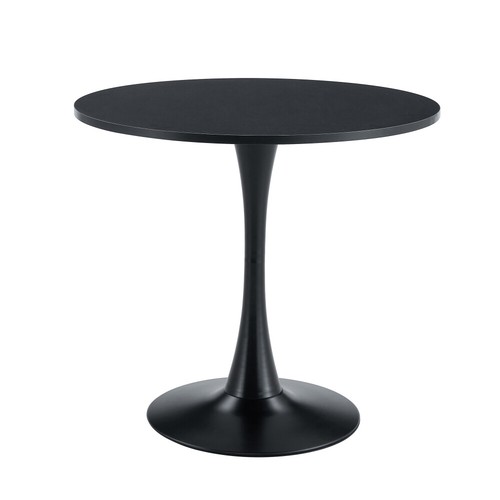 Black Round Table Set w/ 2 Gray Chairs -32" Hourglass Base, Modern Dining/Office - Picture 20 of 21