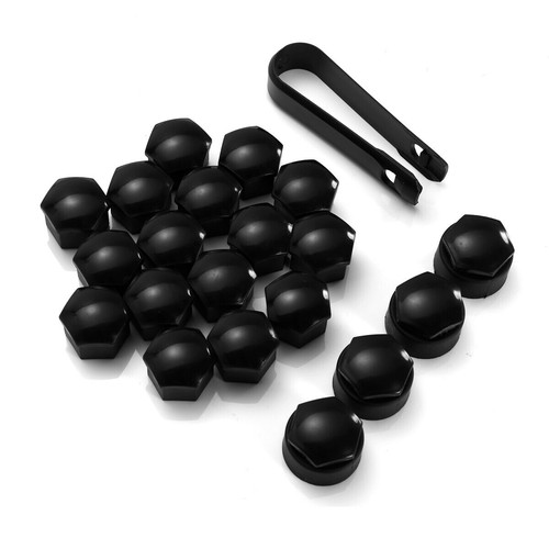 Juego universal de tapas de tornillos de tuerca de rueda de aleación brillante negra de 17 mm para cualquier automóvil - Imagen 4 de 9