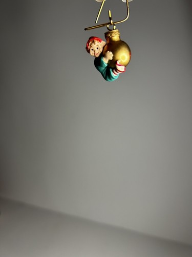 1989 LOAD OF CHEER: Elf Swinging on a Ball Ornament: Hallmark Miniature Ornament - Picture 4 of 6