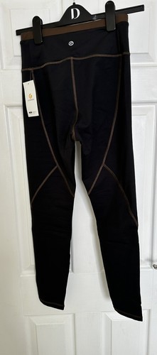 NWT Womens Glowmode Black Brown Stretch Leggings Medium - Picture 3 of 12