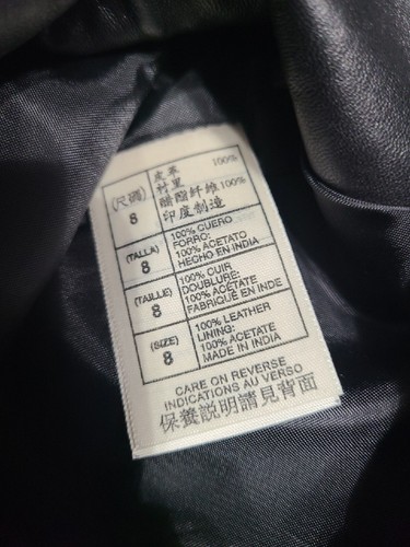 Max Studio schwarze Moto Goddess Damenhose aus 100 % Leder Größe 8, 2 Reißverschlusstaschen - Bild 14 von 14