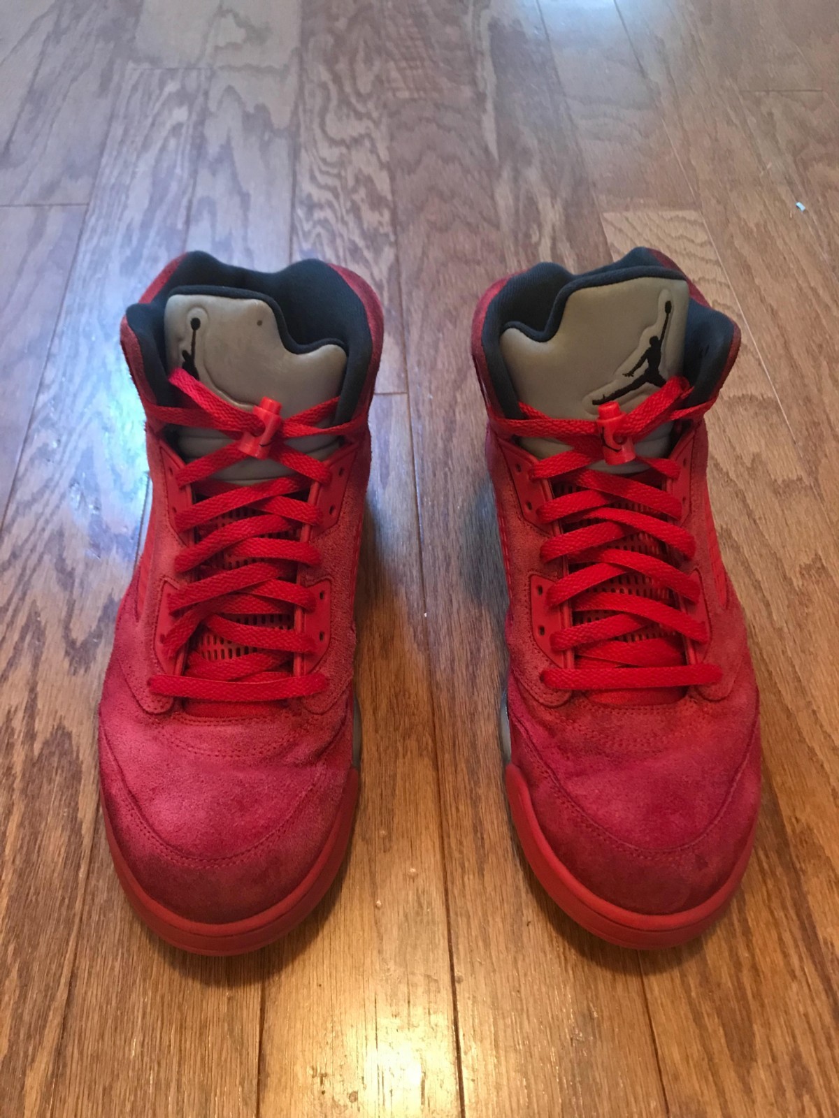 NIKE -- Jordan Retro 5 - Red Suede Suede Suede - Flight Suit - 136027-602 12 (Men Size 12.5) 8765b2 NIKE -- Jordan Retro 5 - Red Suede Suede Suede - Flight Suit - 136027-602 12 (Men Size 12.5) 8765b2