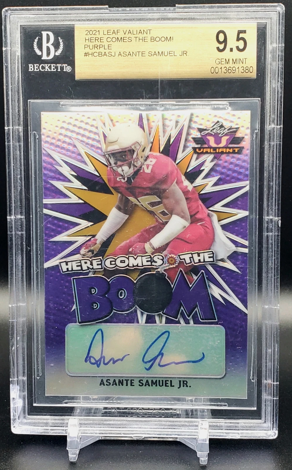 Asante Samuel Jr. Leaf Valiant Here Comes the Boom Autographs #HCBASJ Navy Blue