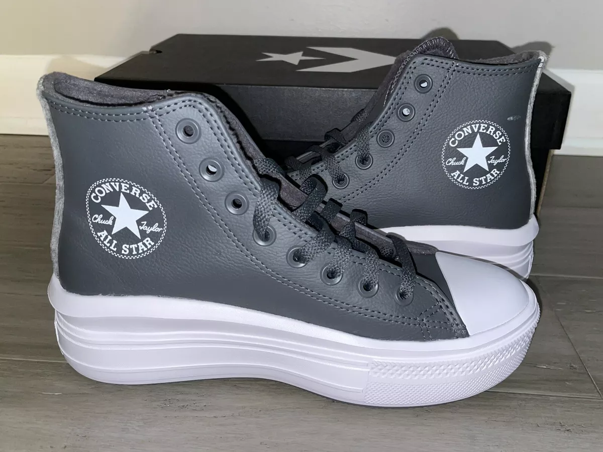 Converse CTAS Move Hi Platform Sneakers Leather Utility Grey Women\'s 7.5 8  8.5 | eBay