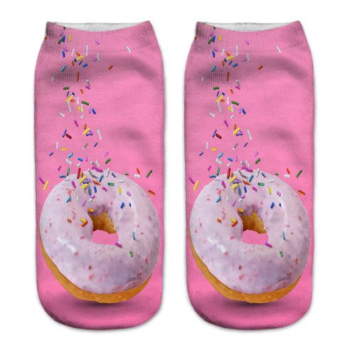 3D Printing Cute Donuts Ankle Socks, Pack of 5 - Picture 2 of 6