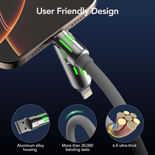 4-in-1 Universal Multi USB Charging Cable – 240W Max Fast Charger Cord, NEW - Zdjęcie 4 z 10