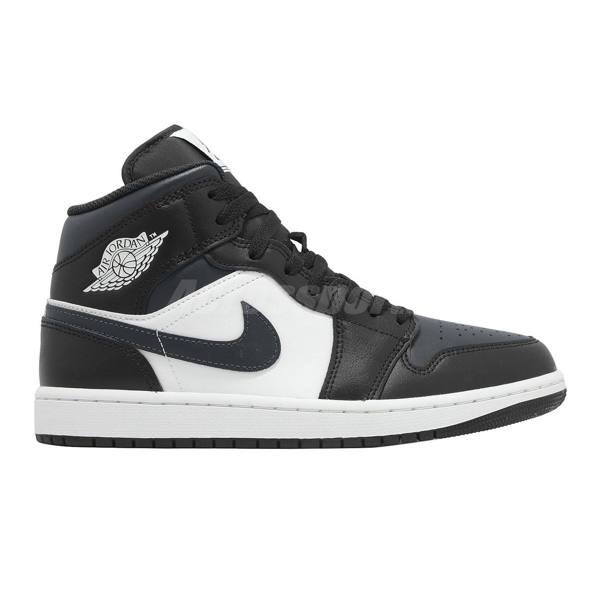 Nike Air Jordan 1 Mid AJ1 Black Off Noir Toe Men Casual