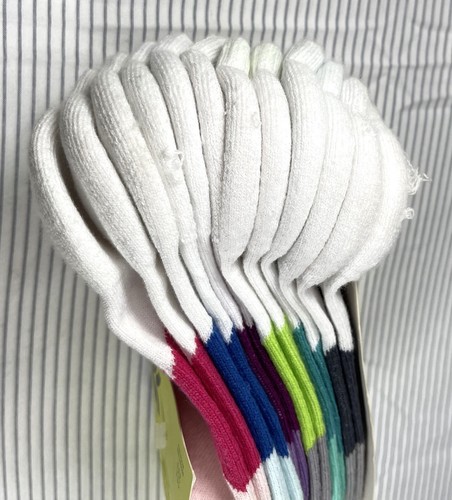 6 Pack All In Motion No Show Socks Girls Kids Shoe Size M 9 - 2 1/2 Multicolor - Picture 10 of 11