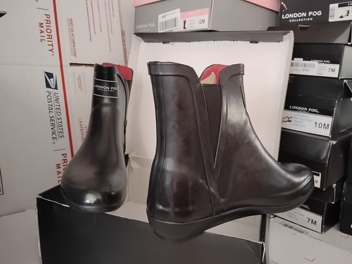 London Fog Piccadilly Rain Boots, Women's Size 9 M,SHINY black MSRP $50, #62i - Picture 13 of 16