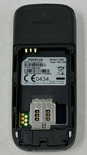 Nokia 1209 Vintage Cell Phone Bar Keyboard Slim GSM MP3 MicroSD 2.5mm Jack OEM - 第 3/12 張圖片