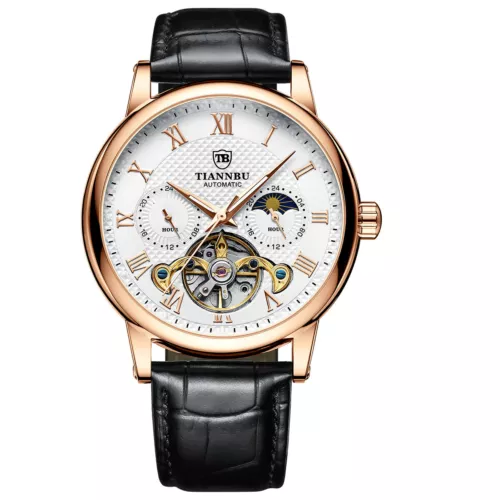 Men's Storm automatic mechanical watch men's belt multifunctional Sun Moon Star - Picture 2 of 28