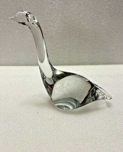 Genuine Handmade FM Studio Art Crystal Ronneby Sweden Swan Paperweight - Picture 5 of 11