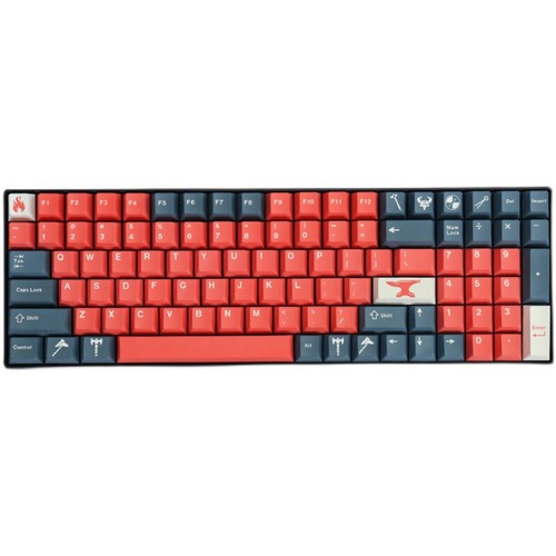 Reforged Theme Keycap Red 129 Keys Cherry Profile PBT For MX  - Picture 5 of 6