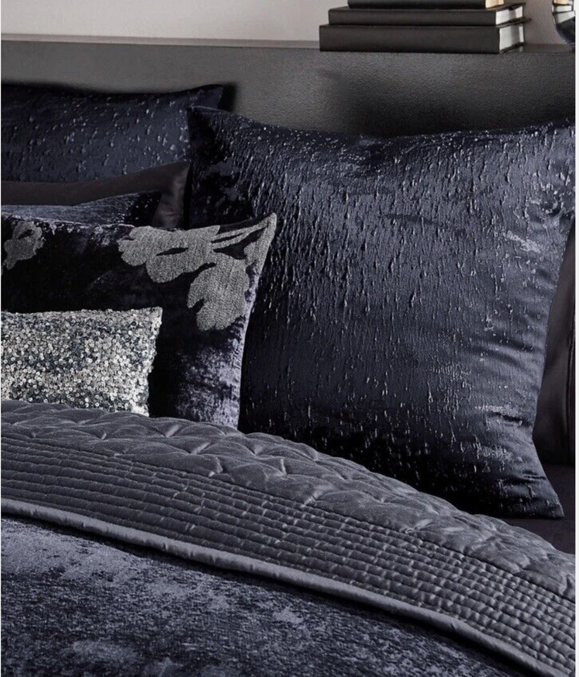 Домашний сапфировый и серебристый металлический пододеяльник Donna Karan + 2 стандартных наволочки. Новый! - Изображение 2 из 4