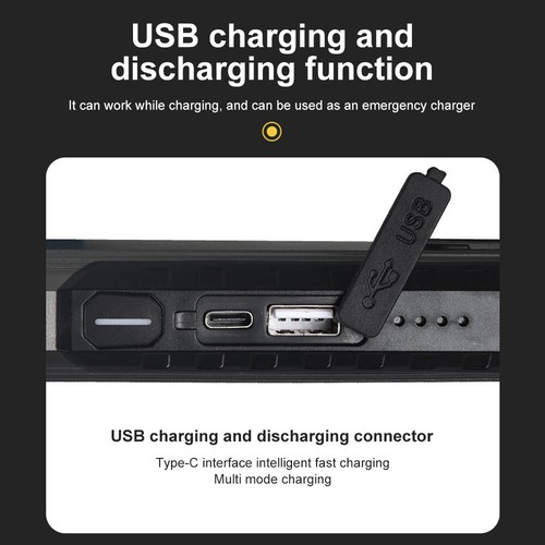 LED Arbeitsscheinwerfer Akku Baustrahler Werkstattlampe USB Flutlicht Camping - Bild 10 von 12