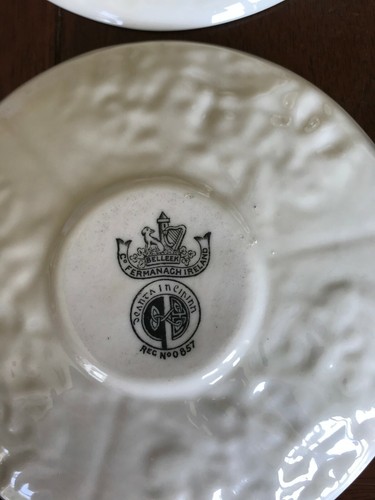 Rare Belleek Bacchus Mask and Grape embossed Set - Picture 7 of 9