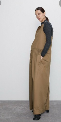 ZARA AUSVERKAUFT POPELINE-OVERALL MIT WEITEM BEIN. Größe L 6895/257  - Bild 5 von 11