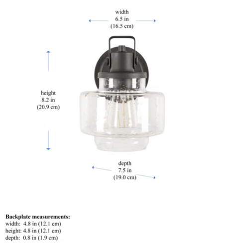 Annabelle Rhea 23031605blk Black Sconce Wall Clear Glass Aluminum Light - Picture 2 of 15
