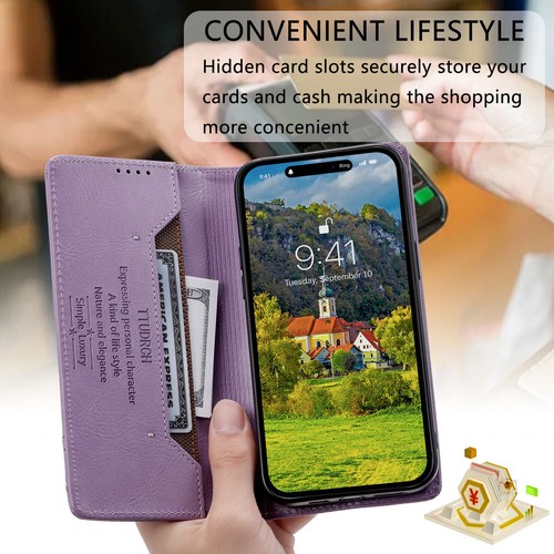 Flip Leather Card Wallet Phone Case For iPhone 14 13 12 11 Pro Max XS XR 7 8 SE - Picture 10 of 83
