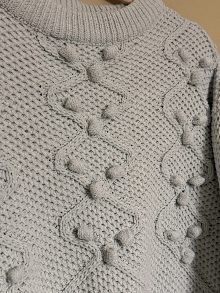 Zara Girls 13-14 Fuzzy Sweater Blue Crewneck Pullover Knit Soft Cozy 299A4 - Image 2 of 4