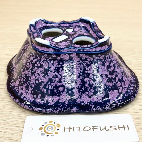 Maceta estilo mokko de cristal púrpura Kiyomizu ware Heian Senzan (pequeña) de Japón - Imagen 7 de 8
