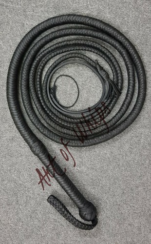 8 Fuß 12 Zöpfe Paracord schwarz Nylon Trainingspeitsche strapazierfähig knackende Stierpeitsche - Bild 14 von 14