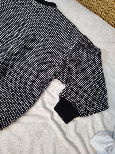 Vintage Geometrischer Herren Pullover Leder & Acryl Medium Diamond Gabrielle - Bild 8 von 8