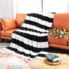 Ultra Soft Comfy Flannel Fleece Blanket Sofa Couch Bed Blanket Reversible