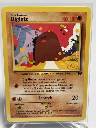 Carta Pokemon Diglett 52/82 Team Rocket Unlimited come nuova vintage - Foto 2 di 7