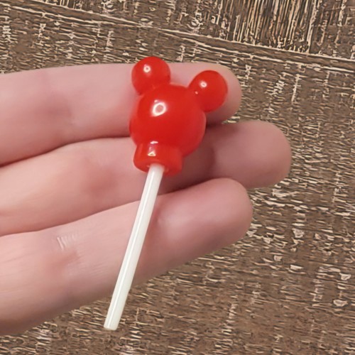 9 Red M Mouse Head Fake Lollipop Suckers for DIY, Imaginary Play, Party Decor - Picture 5 of 5