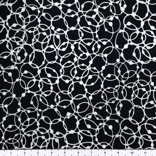 3 Yards of Lunn Fabrics Exclusive Black & White Batik Textile Bangles Cotton