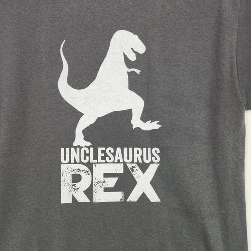 Jerzees Unclesaurus Rex Mens Medium Black Dinosaur Favorite Grumpy Uncle - Picture 5 of 10