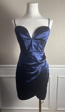 Windsor Navy Blue Satin Mini Dress