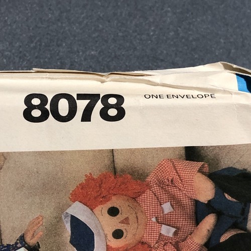 Vtg Raggedy Ann & Andy for McCall's 36" Dolls w Transfer Pattern #8078 Uncut - Picture 5 of 6