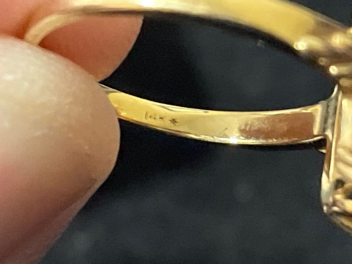 Emerald Cut Citrine 14k Solid Yellow Gold Ring Size 7.25 - Picture 10 of 10