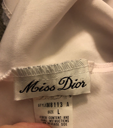 Vintage Miss Dior Pink Night Gown Dress Union Made 100% Polyester Large L *flaw* - Picture 7 of 10