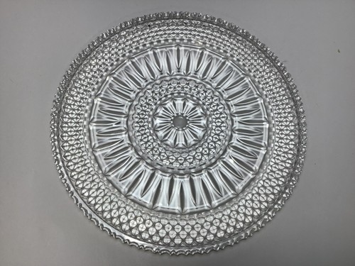 "Plato de vela para pasteles Sunburst de 9"" con corte de cristal de plomo hermosa decoración" - Imagen 2 de 3