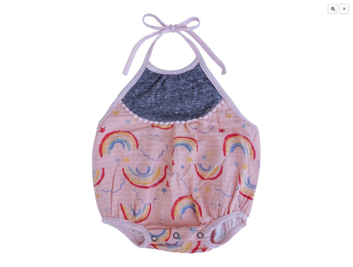 ❤️ NEW Miki Miette 1pc Infant Newborn Girl Rainbow Bubble Outfit 3m Shower Gift - Bild 3 von 3