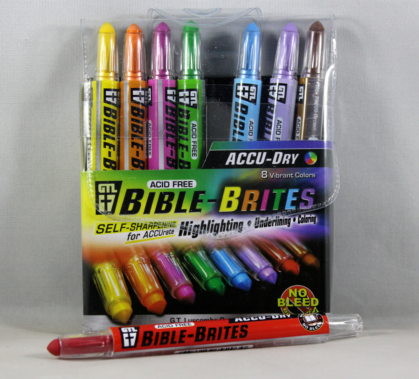 AccuDry BibleBrites NEW 8 Colors NonFading NoBleed Highlighting