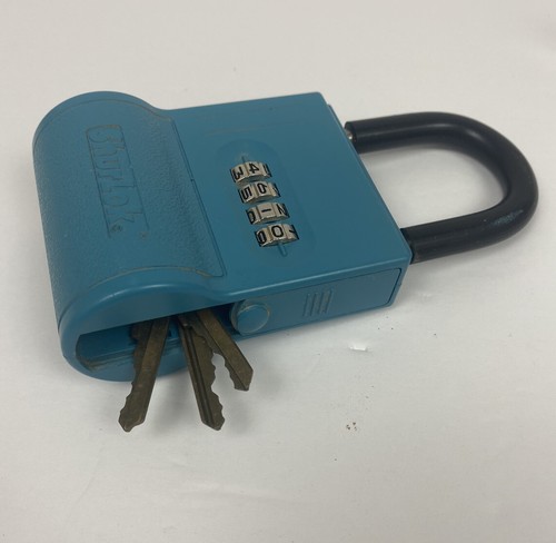 Shurlock 4 Quadranti Numerati Chiave Stoccaggio Combinazione Scatola Serratura Temprata AGENTE BLU - Foto 2 di 5