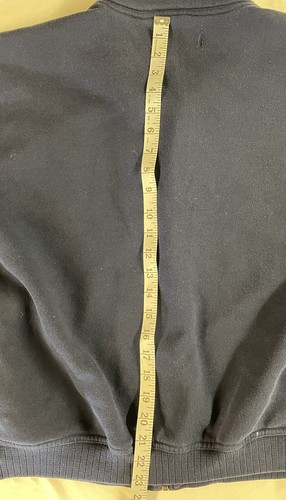 Vintage Russell Athletic Full Zip-Up Blank Made In USA Navy Blue Size Med - Picture 8 of 9