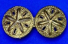 Vintage gold color clam sea ocean shell's Interlocking two piece belt buckle