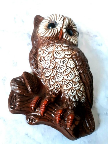 MCM Owl Wall Plaques Set of 2 Hard Foam With Hangers Vintage Decor 1970's - Picture 4 of 12