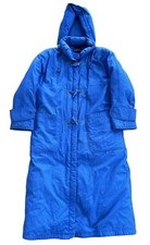 Vtg Winter Cyclone Hooded Goose Down Trench Puffer Jacket Coat Womens 10 Blue